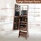 Freestanding Full Length LED Mirror Jewelry Armoire with 6 Storage Drawers